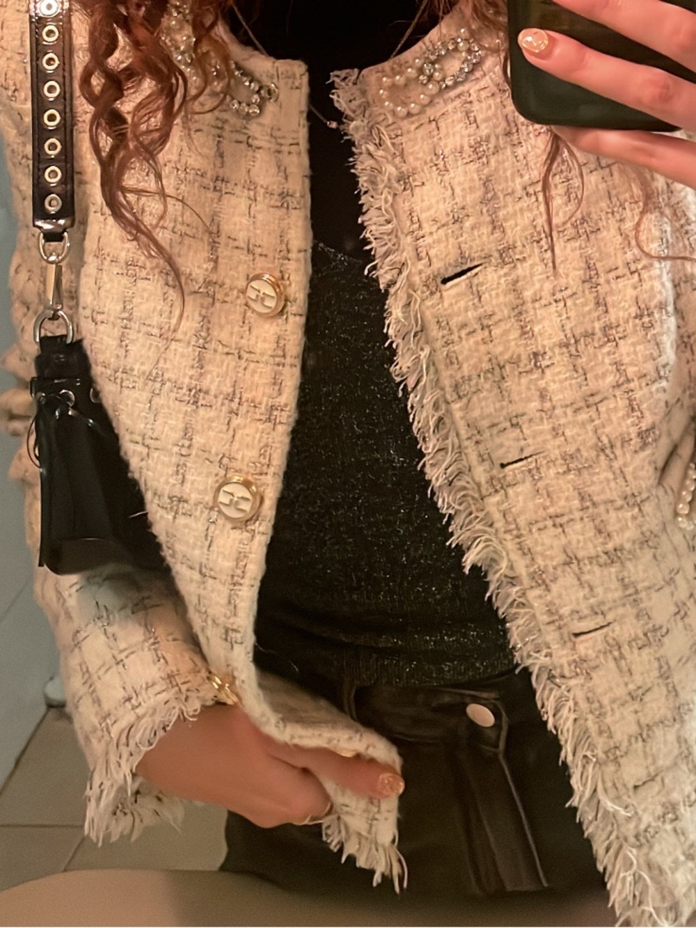 Elegant Cream Tweed Fringe Jacket - Women's Sophisticated Coat